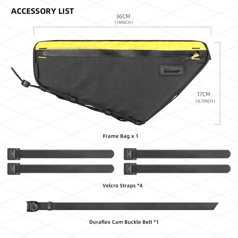 Rhinowalk Bicycle Front Frame Bag Bike Under Top Tube Triangle Bag Lightweight 1.7L Cycling Accessories Nylon Pack Pouch for Mountain Road Bike