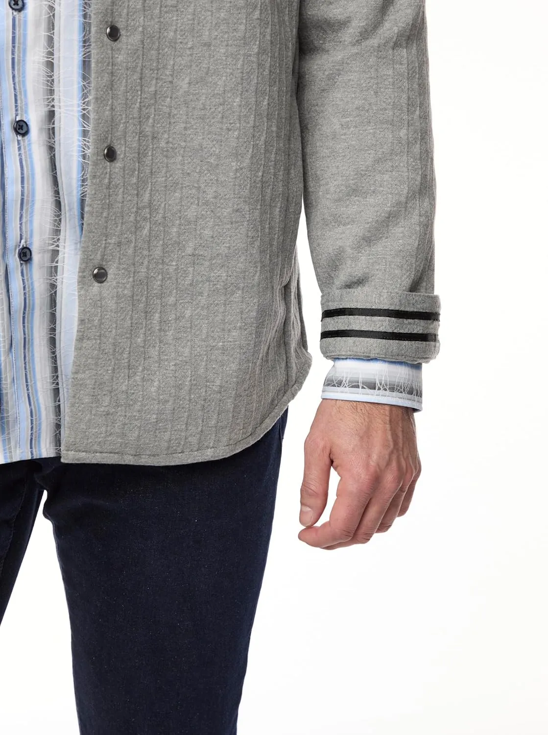 Robert Graham Men's Billard Knit Snap Front Overshirt