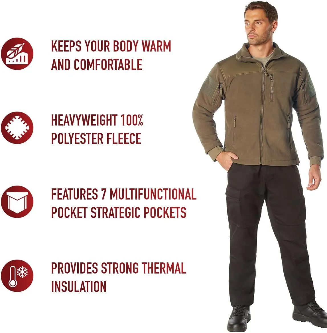 Rothco Spec Ops Tactical Fleece Jacket – Great For Layering
