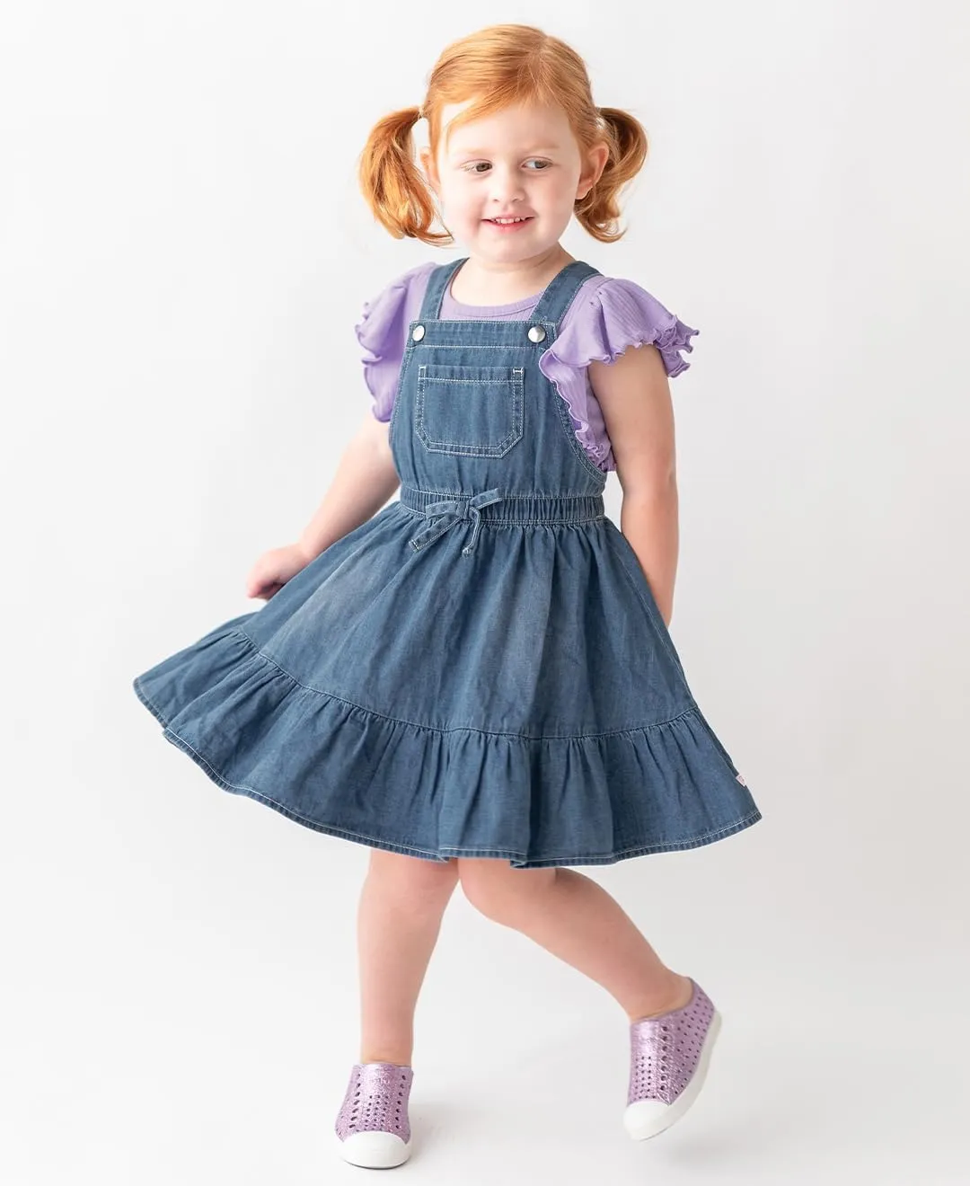 RuffleButts Baby/Toddler Girls Spring Summer Sleeveless Style Dress