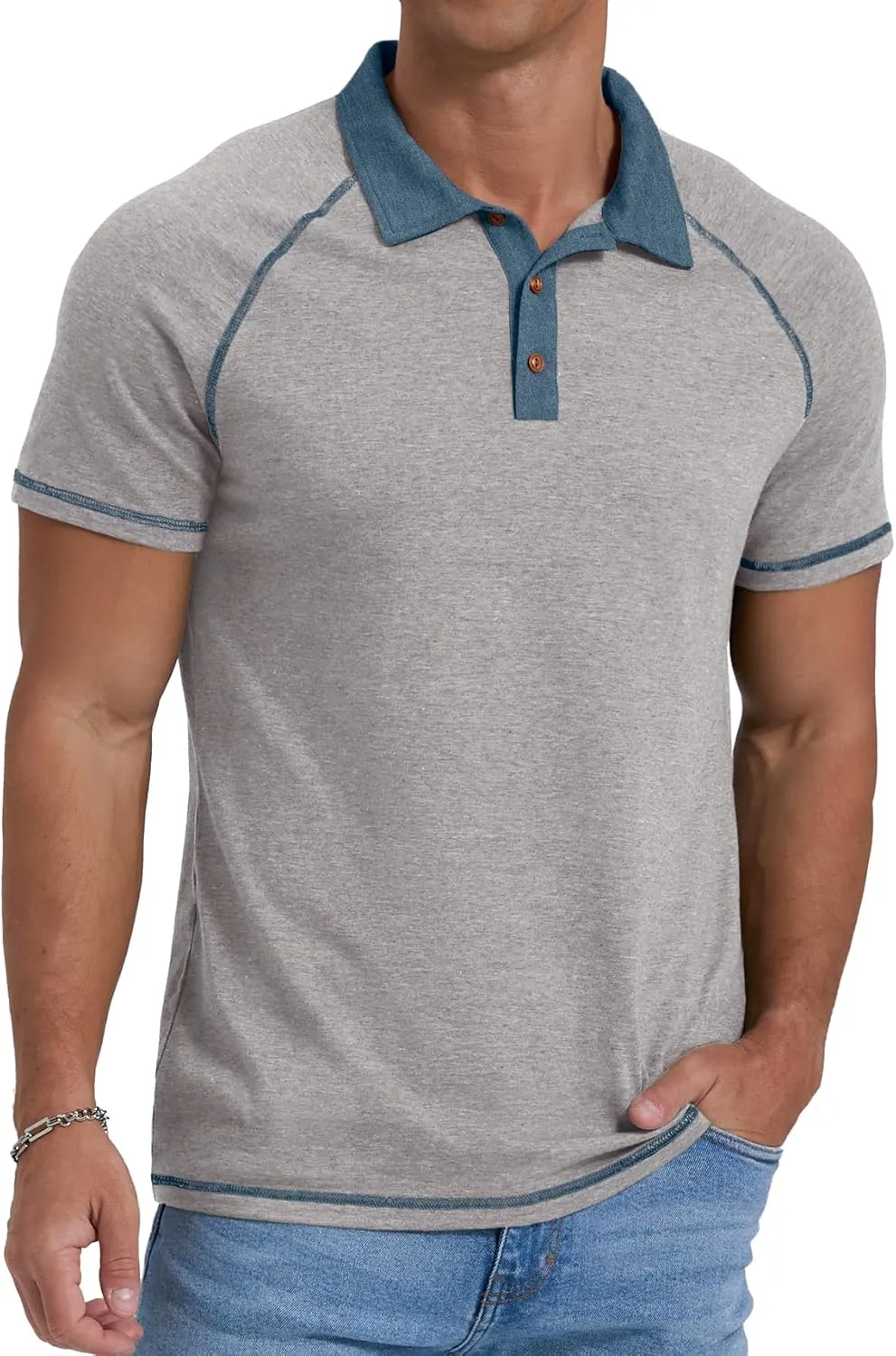 Sailwind Mens Short Sleeve Polo Shirts Cotton Golf Shirts Fashion Casual Raglan