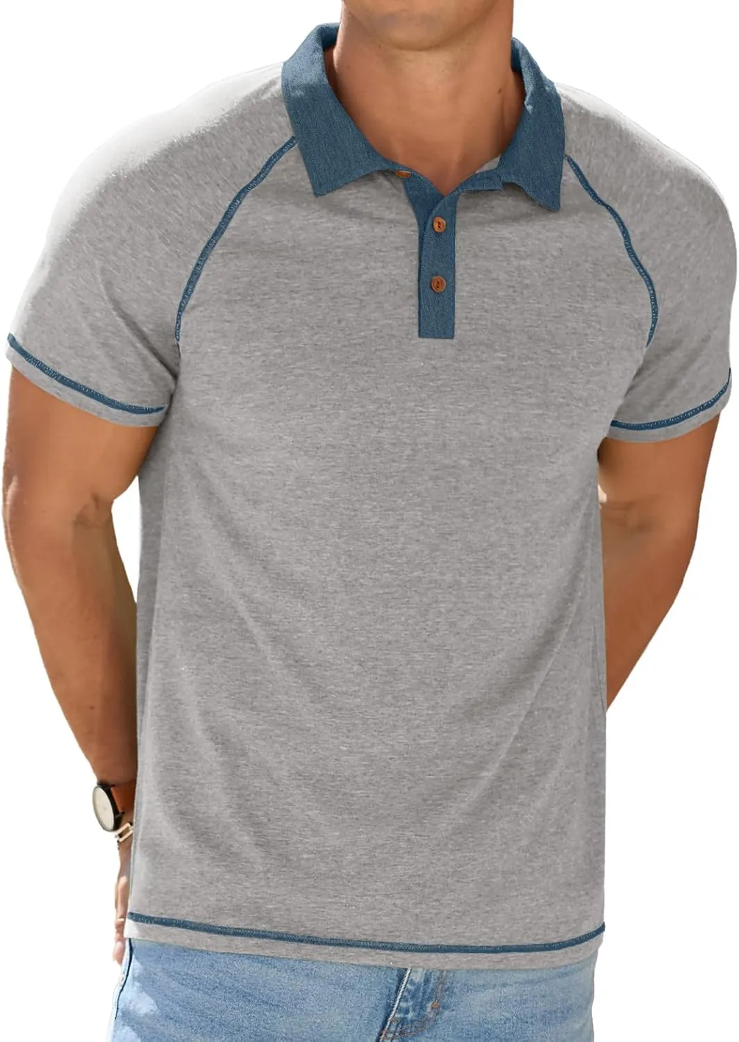 Sailwind Mens Short Sleeve Polo Shirts Cotton Golf Shirts Fashion Casual Raglan