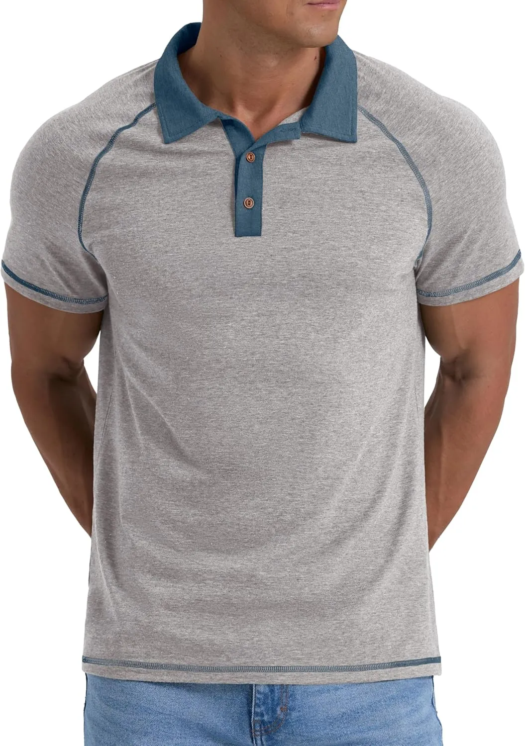 Sailwind Mens Short Sleeve Polo Shirts Cotton Golf Shirts Fashion Casual Raglan