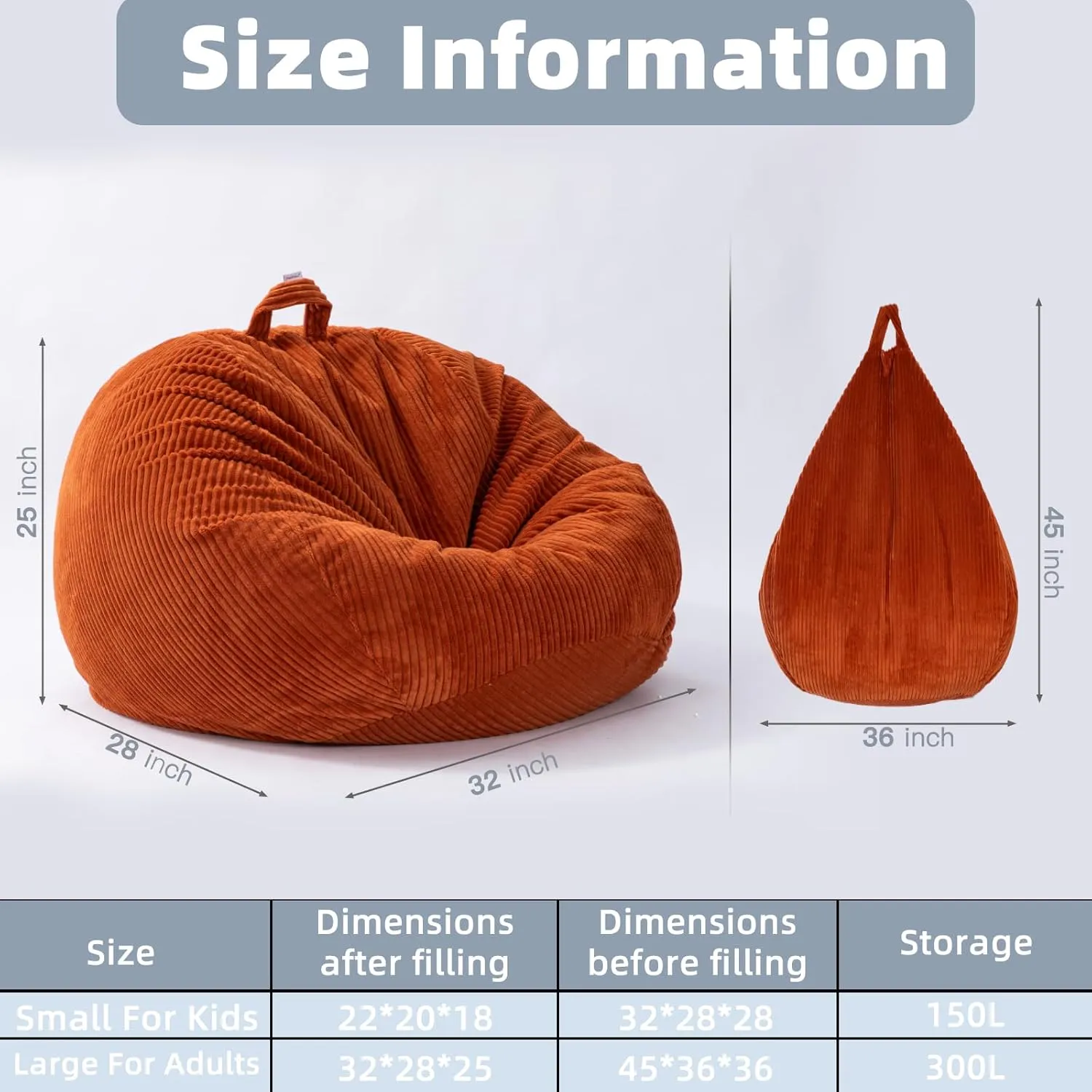 Sapphire Blue Study Bean Bag Chair with Desk - 3ft No Filler Sensory Stuffed Animal Storage, Convertible Homework Station for Kids ADHD Classroom & Homeschooling (36x45in Ergonomic Floor Pod)