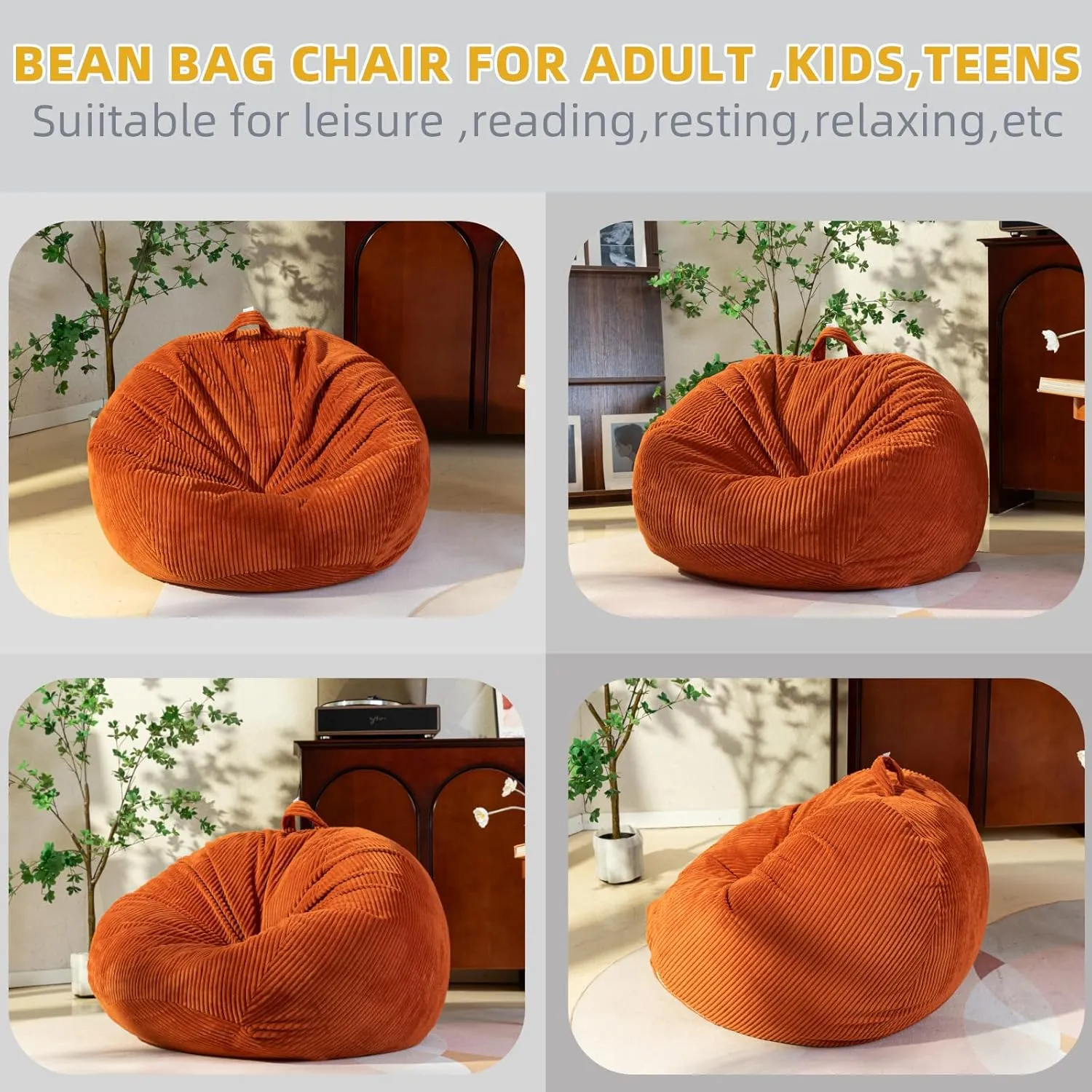 Sapphire Blue Study Bean Bag Chair with Desk - 3ft No Filler Sensory Stuffed Animal Storage, Convertible Homework Station for Kids ADHD Classroom & Homeschooling (36x45in Ergonomic Floor Pod)