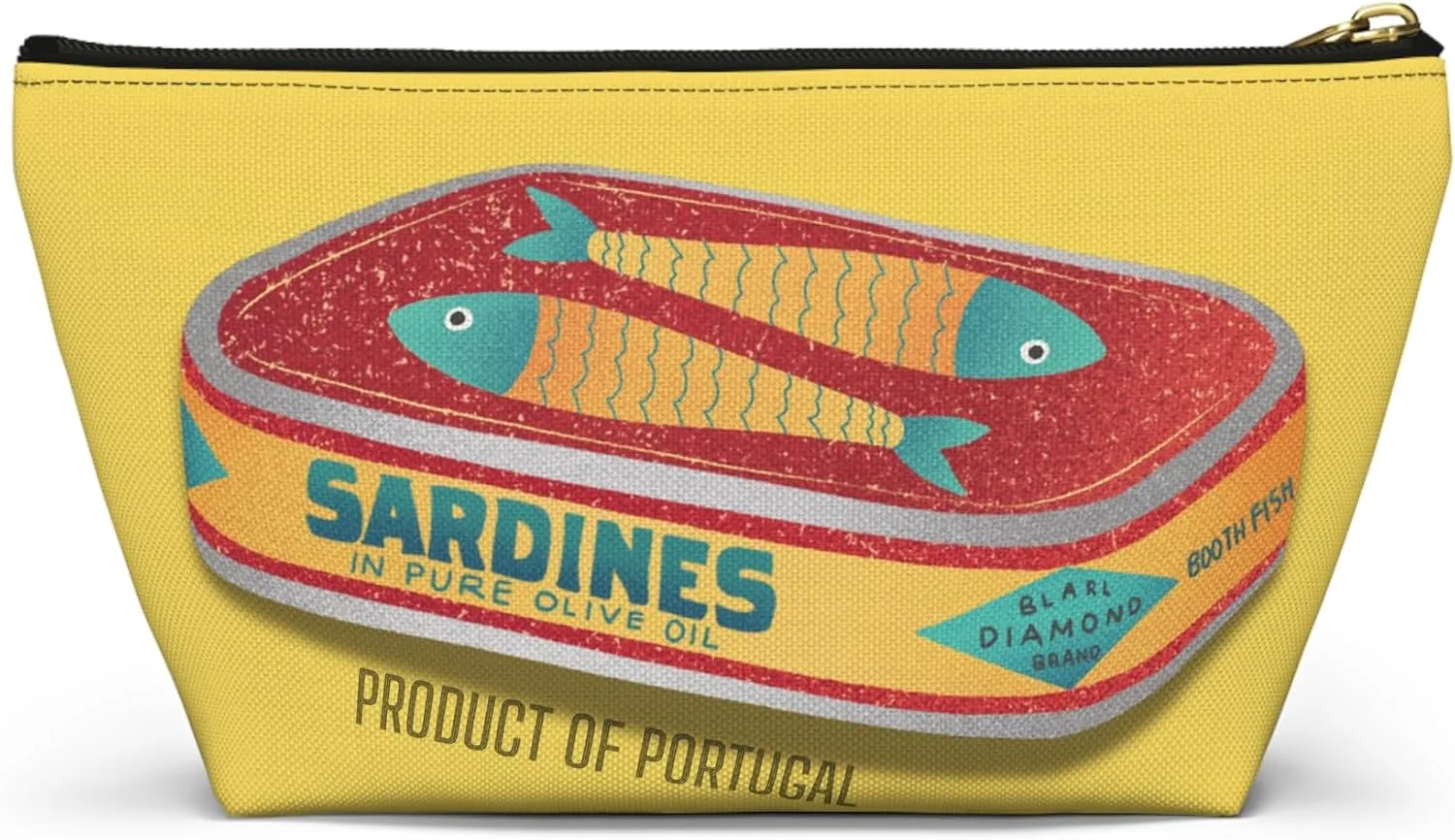 Sardines Cosmetic Bag, Tinned Fish Accessory Pouch, Trendy Sardines Bag, Sardines Zipper Pouch, Retro Sardine Utility Case