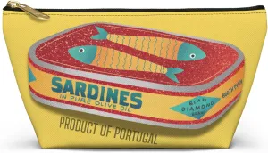 Sardines Cosmetic Bag, Tinned Fish Accessory Pouch, Trendy Sardines Bag, Sardines Zipper Pouch, Retro Sardine Utility Case
