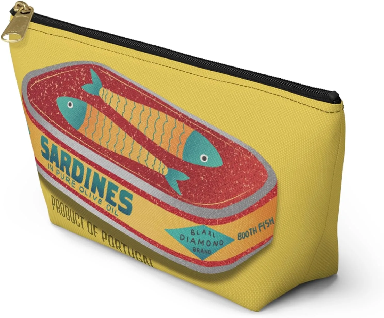 Sardines Cosmetic Bag, Tinned Fish Accessory Pouch, Trendy Sardines Bag, Sardines Zipper Pouch, Retro Sardine Utility Case