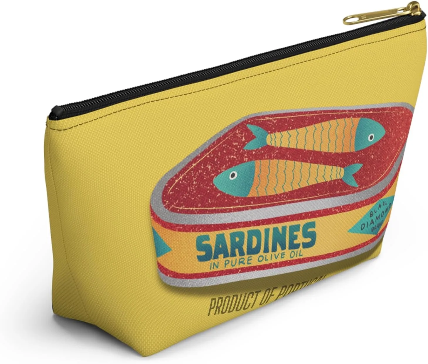 Sardines Cosmetic Bag, Tinned Fish Accessory Pouch, Trendy Sardines Bag, Sardines Zipper Pouch, Retro Sardine Utility Case