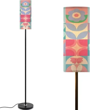 Seamless Pattern Flowers Happy Easter Seamless Modern Floor Lamp Minimalist Standing Lamps for Living Room LED Corner Lamp Remote Control Metal Pole Lamp for Bedroom, Reading
