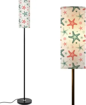 Seamless Seamless sea Star Starfish Pattern Modern Floor Lamp Minimalist Standing Lamps for Living Room LED Corner Lamp Remote Control Metal Pole Lamp for Bedroom, Reading