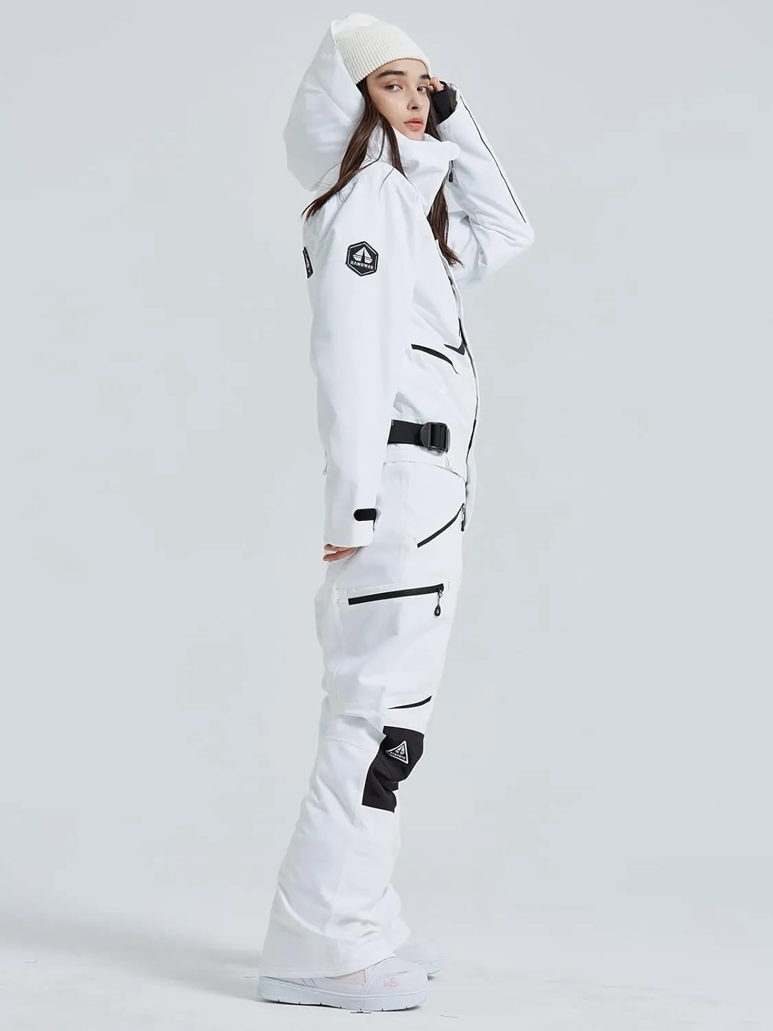 SEARIPE Women and Men's Ski Suits One Piece Jumpsuit Winter Outdoor Waterproof Warm Snowsuits
