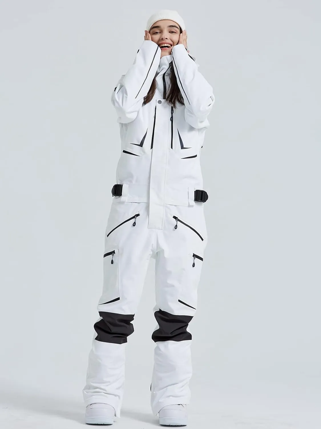 SEARIPE Women and Men's Ski Suits One Piece Jumpsuit Winter Outdoor Waterproof Warm Snowsuits