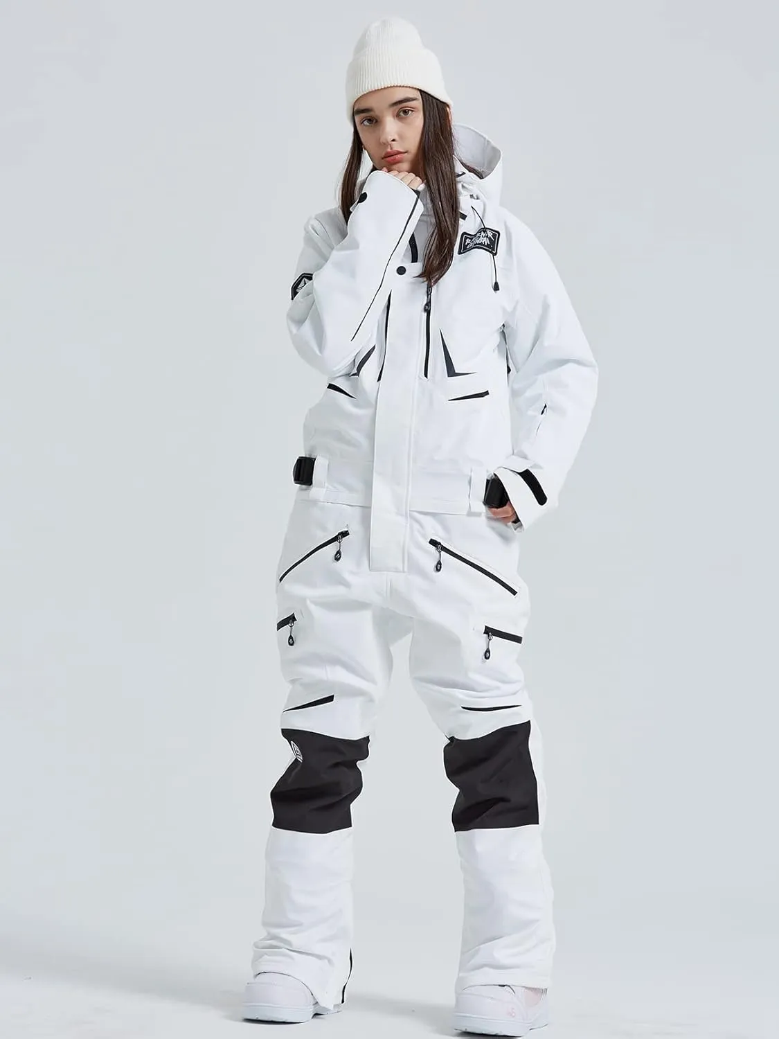 SEARIPE Women and Men's Ski Suits One Piece Jumpsuit Winter Outdoor Waterproof Warm Snowsuits