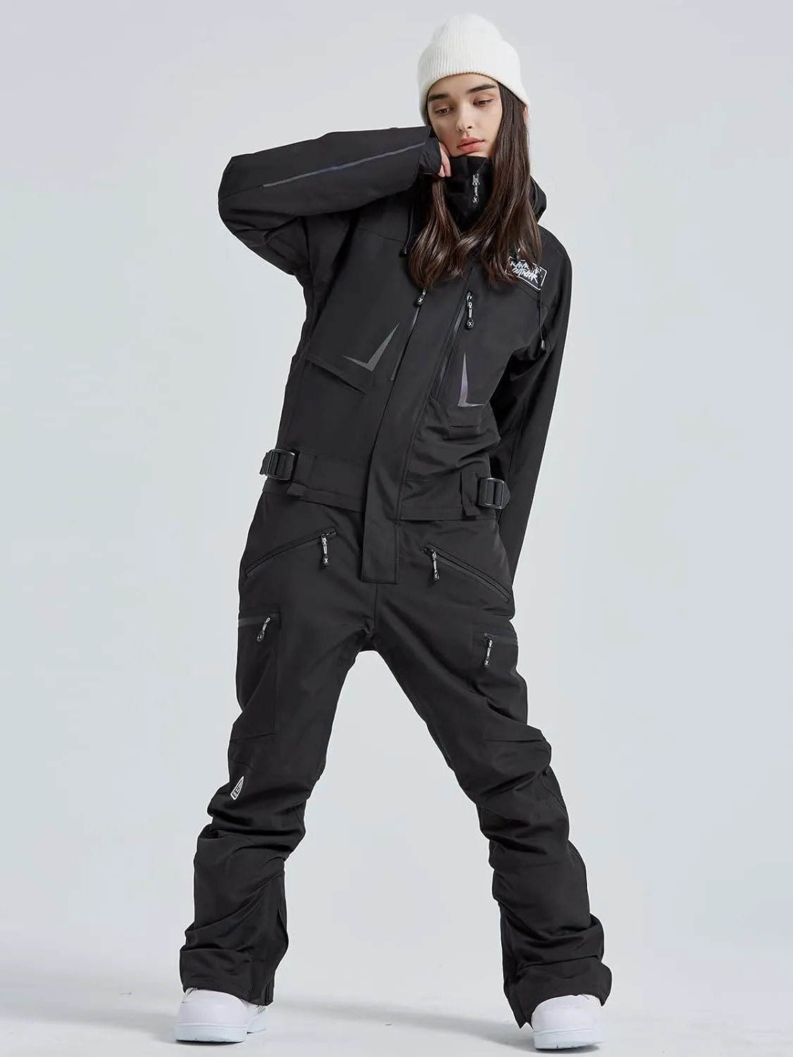 SEARIPE Women and Men's Ski Suits One Piece Jumpsuit Winter Outdoor Waterproof Warm Snowsuits