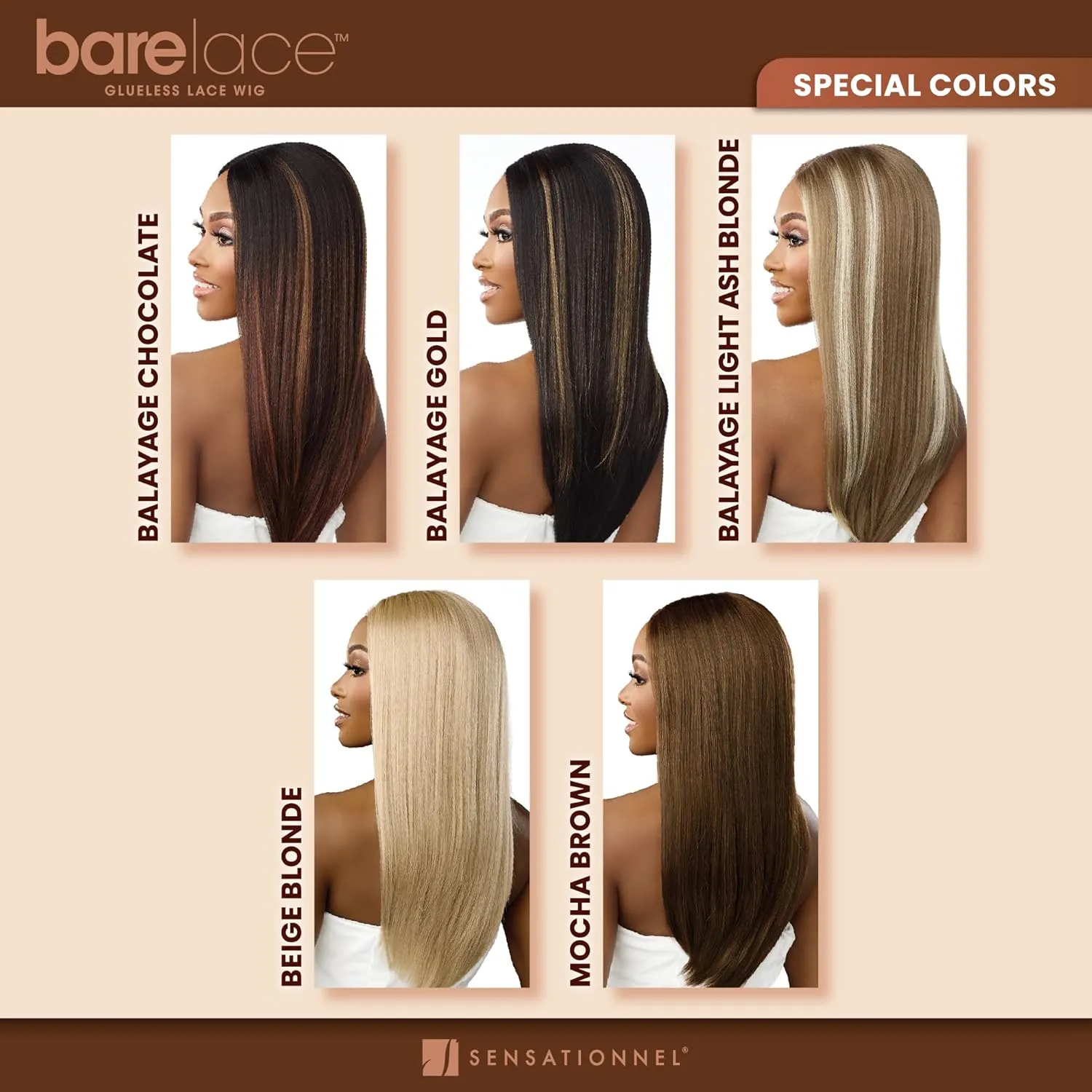 Sensationnel Bare Lace Fulllace Wig - Unit 2 Human Hair Blend All Lacefrontal Glueless Synthetic 180 Degree Preplucked Hairline (2 DARKBROWN)
