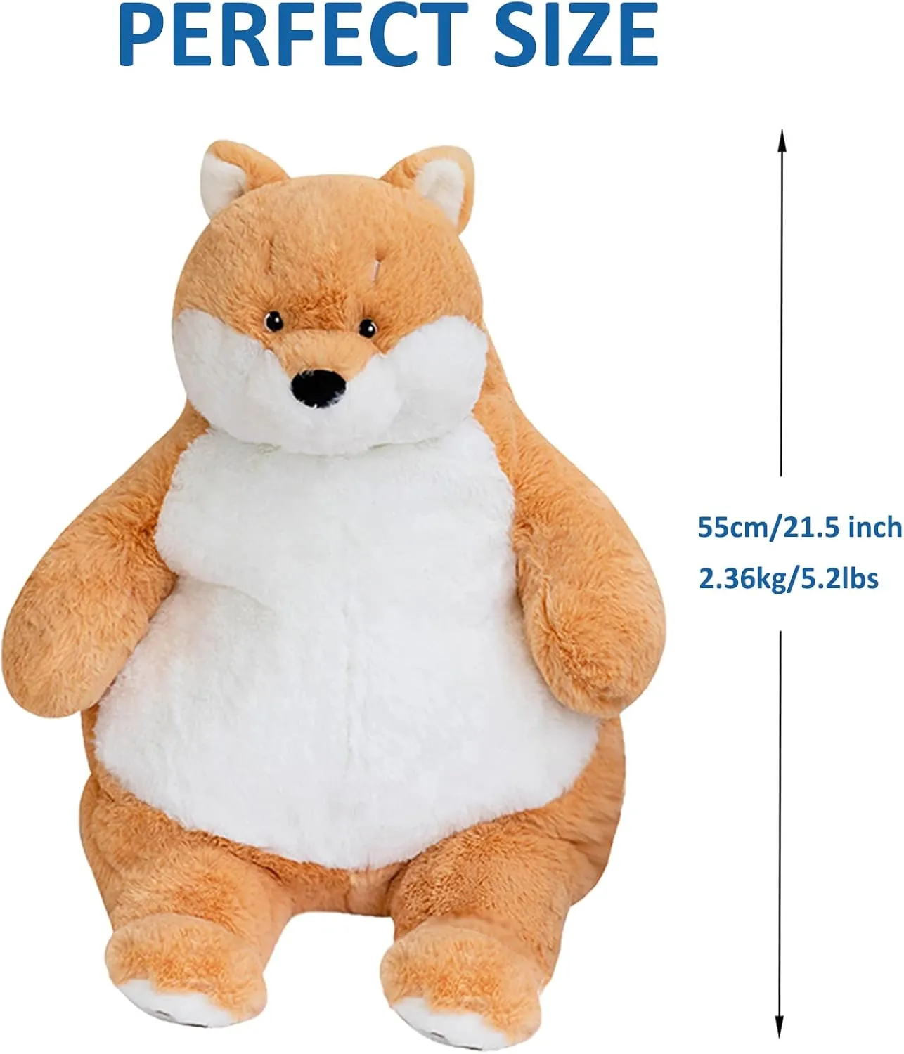 Shiba Inu Weighted Stuffed Animals, 21.5" 5.2 lbs Weighted Shiba Inu Dog Plush Toy Large Weighted Plush Animal Pillow Gifts for Boys and Girls