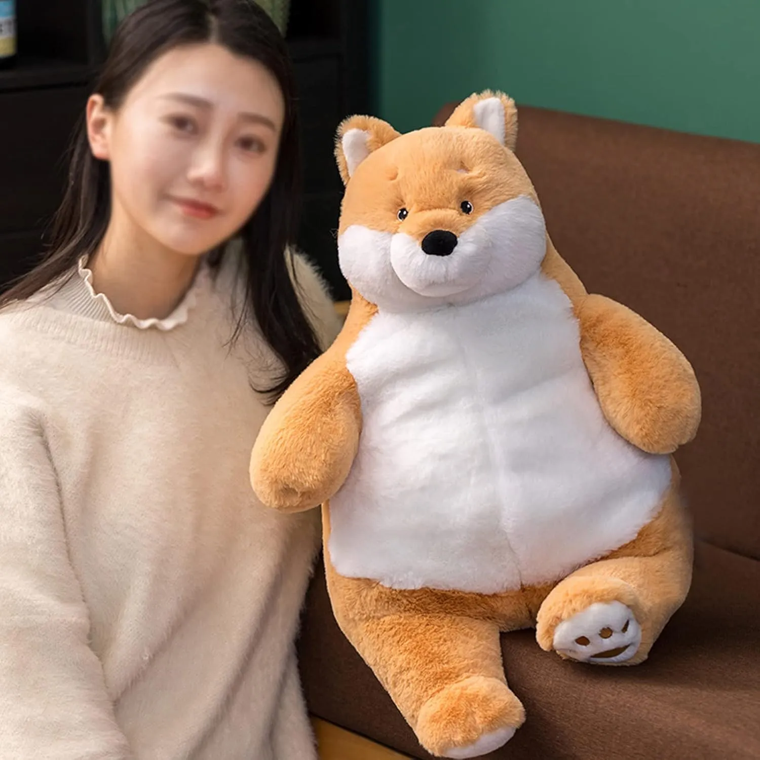 Shiba Inu Weighted Stuffed Animals, 21.5" 5.2 lbs Weighted Shiba Inu Dog Plush Toy Large Weighted Plush Animal Pillow Gifts for Boys and Girls