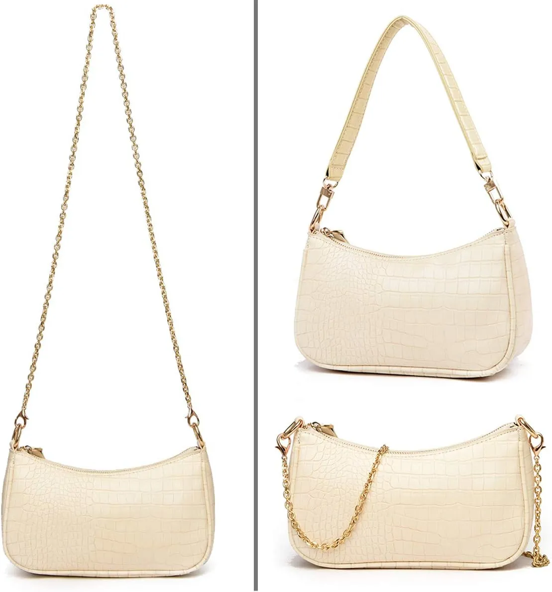 Shoulder Bag Retro Classic Purse Clutch Shoulder Tote HandBag with Zipper Closure for Women