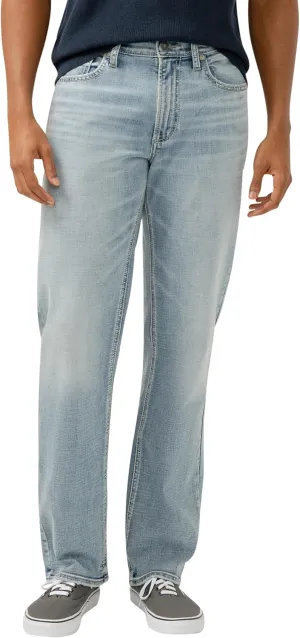 Silver Jeans Co. Men's Grayson Classic Fit Straight Leg Jeans, Light Indigo Wash