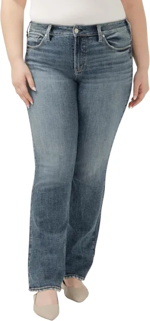 Silver Jeans Co. Women's Plus Size Suki Mid Rise Curvy Fit Bootcut Jeans