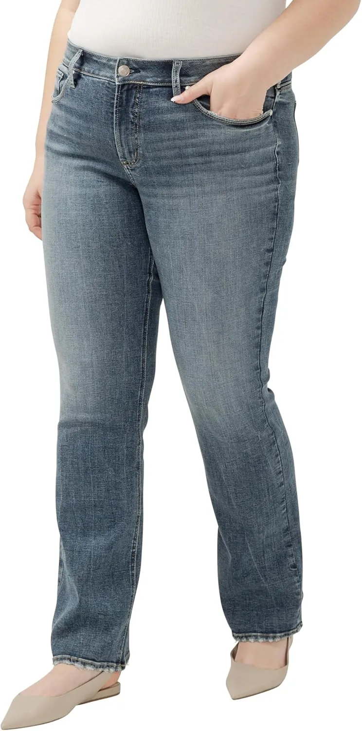 Silver Jeans Co. Women's Plus Size Suki Mid Rise Curvy Fit Bootcut Jeans