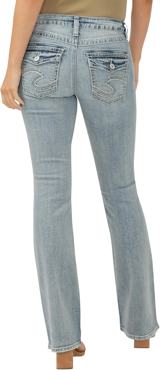 Silver Jeans Co. Women's Suki Mid Rise Curvy Fit Bootcut Jeans