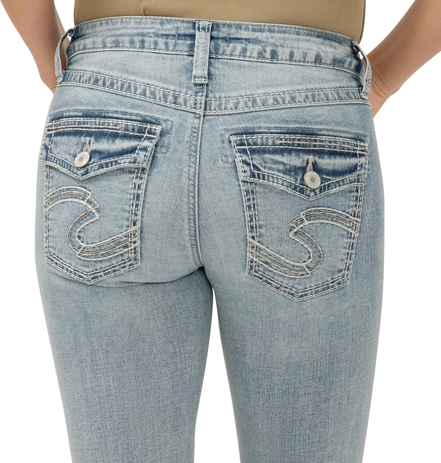 Silver Jeans Co. Women's Suki Mid Rise Curvy Fit Bootcut Jeans