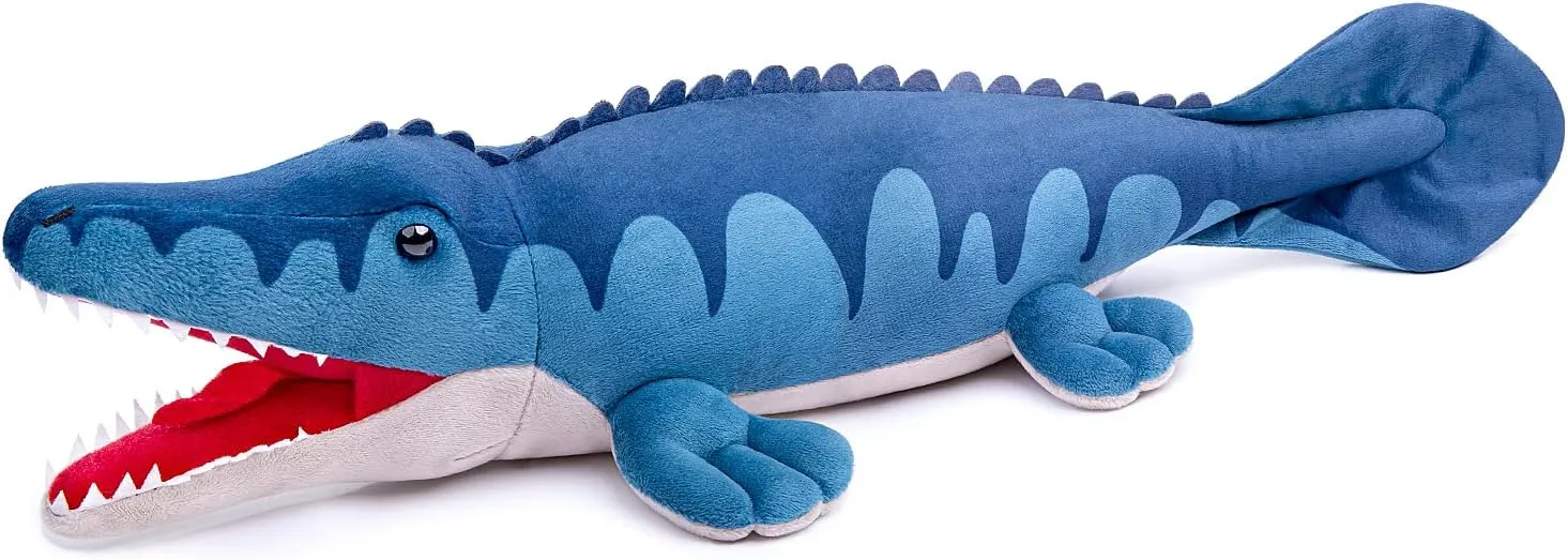 Simulation Mosasaurus Dinosaur Stuffed Plush Toy -Cute Soft Lifelike Mosasaurus Figurines Model Toy, Real Life Dinosaur Stuffed Animal Toys, Educational Gifts For Kids Boys Girls,18 Inches