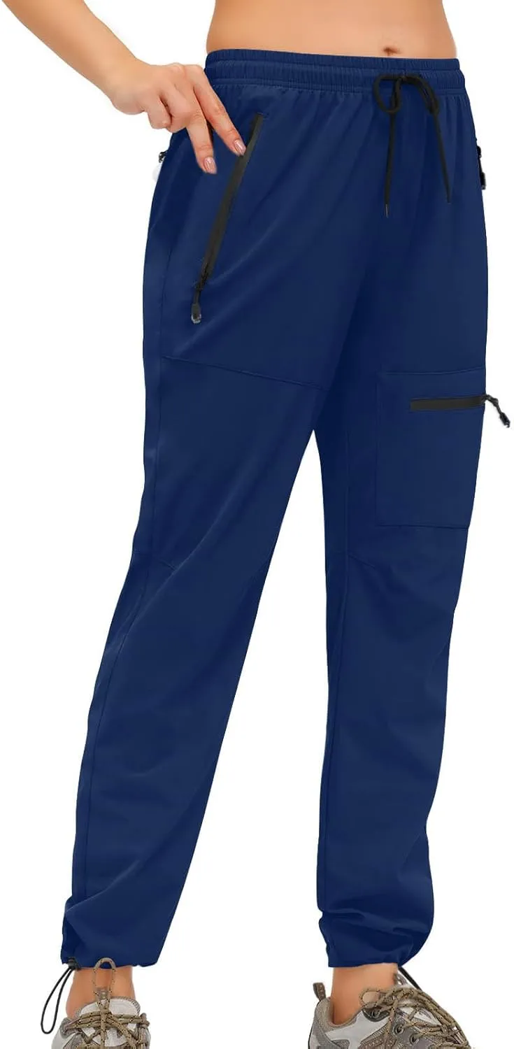 SMIDOW Womens Hiking Cargo Pants Lightweight Quick Dry High Waist Drawstring Jogger Pants Casual Workout Running Sweatpants