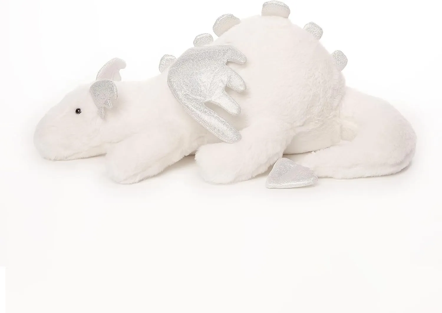 Snow Dragon Stuffed Animal, 24in Dragon Pterosaur Plush Toy with Tiny Wings, Lovely Pterosaur Doll Pillow, Dinosaur Stuffed Animal for Baby Kids (White)