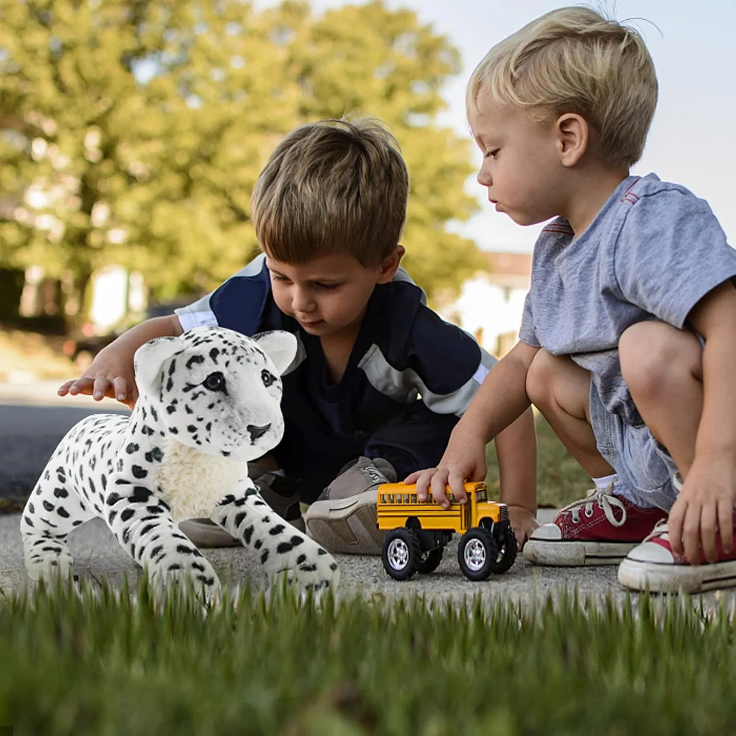 Snow Leopard Plush White 19" Large Snow Leopard Stuffed Animal Cute Soft Plush Toys Realistic Deocr Birthday Gift for Kids