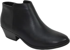 Soda Women Small Short Heel Ankle Boots Side Zipper Booties Faux Leather Mug-S Black PU 9