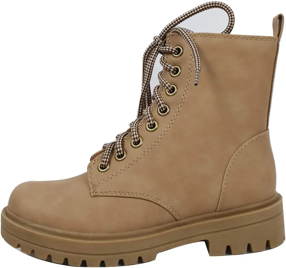 Soda Women's Combat Lace Up Ankle Boot