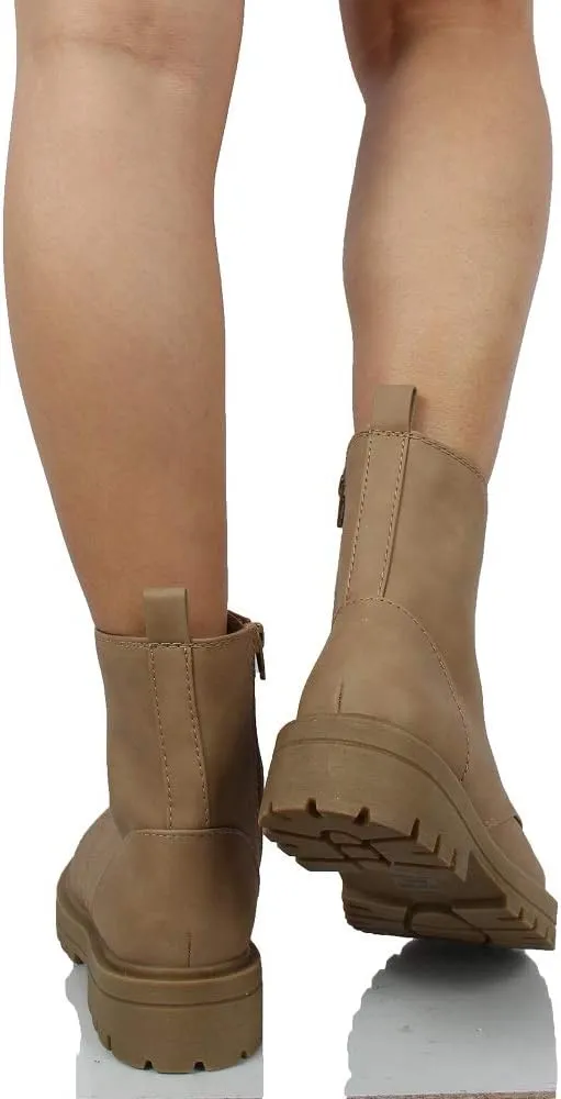 Soda Women's Combat Lace Up Ankle Boot