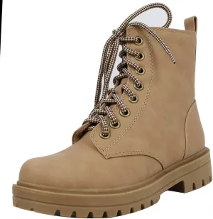 Soda Women's Combat Lace Up Ankle Boot