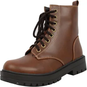 Soda Women's Combat Lace Up Ankle Boot