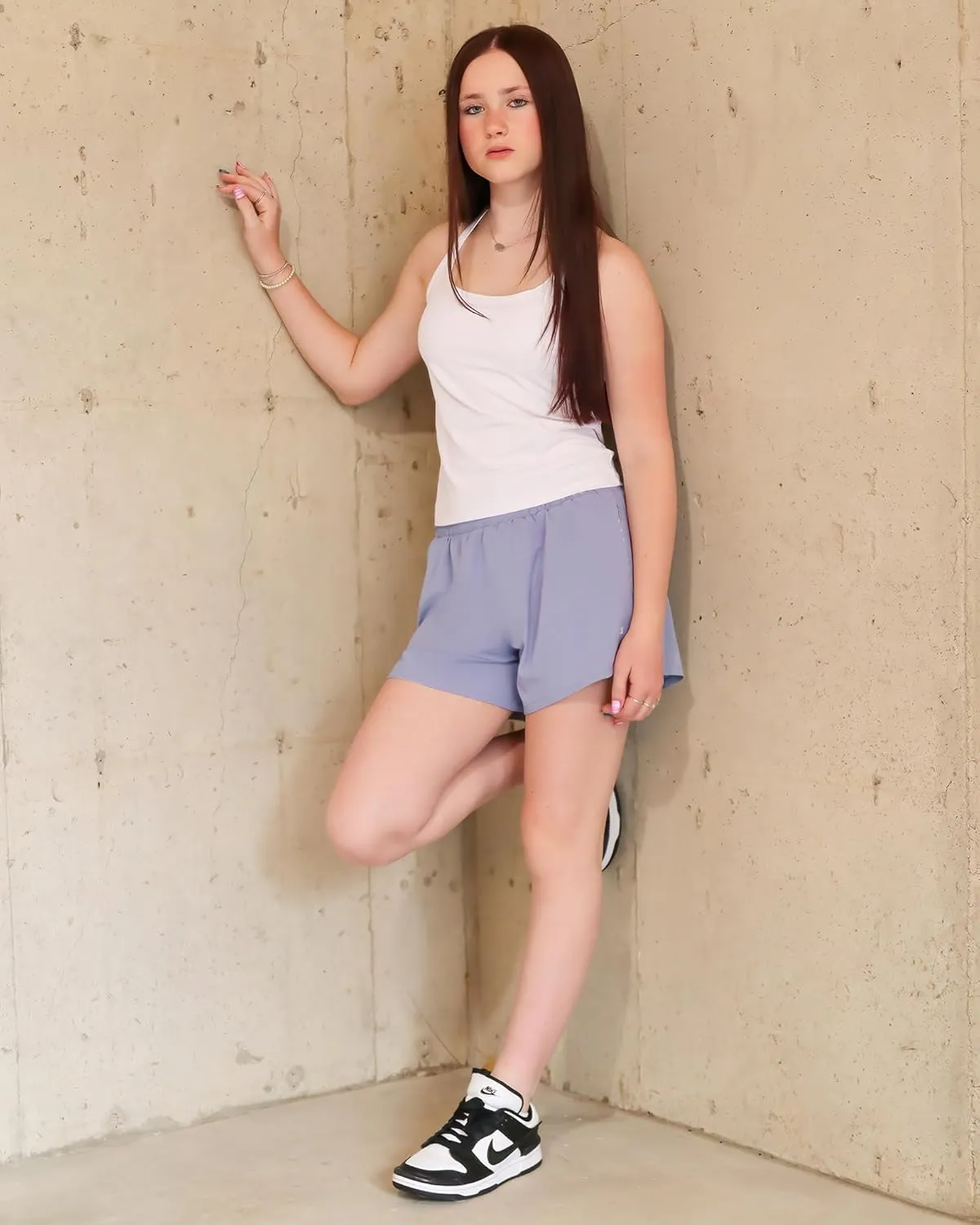 Stelle Women's 3.5" High Waisted Running Shorts Quick-Dry Gym Shorts Workout Athletic Shorts Mesh Liner with Zipper Pockets