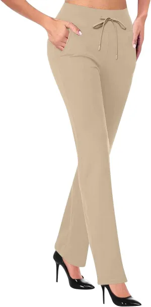 Stretchy Work Pants for Women Comfy Dressy Trouser Style Yoga Dress Pants High Waisted Business Pull On Pants