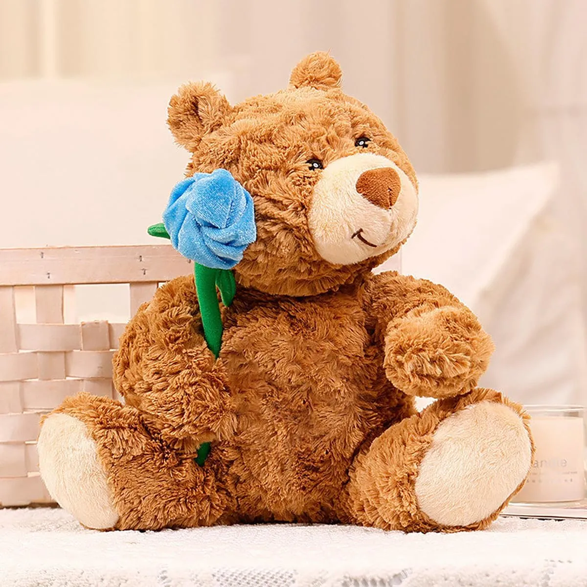 Stuffed Rose Teddy Bear Gifts for Mother's Day, 11''Soft Cute Plush Animal Toy Birthday Present for Her/Girlfriend Lover Mom Kids Gifts Home Decor