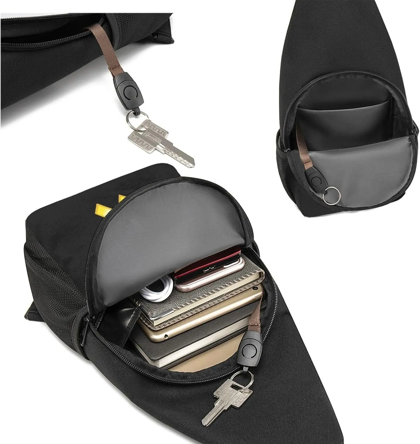 Support Our Troops Yellow Ribbon Unisex Chest Bag Lightweight Crossbody Shoulder Bag Travel Pocket