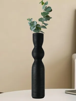Tall Black Vase 15 Inch Tall Skinny Vases, Handmade Ceramic Flower Vase Modern Minimalist Style Decor for Living Room, Home, Office, Centerpiece,Table and Wedding Party - Black