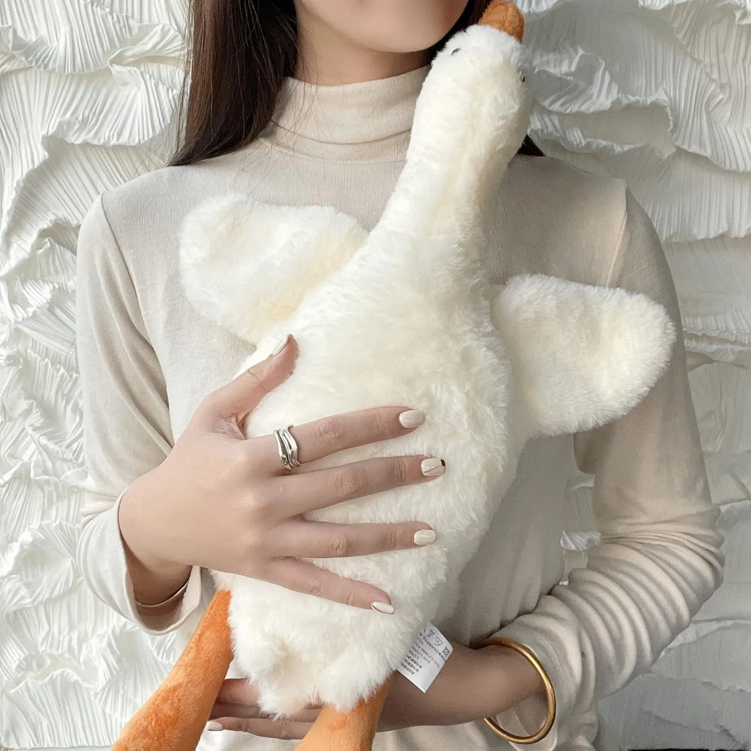 Tanha Goose Stuffed Animal, Soft Small Goose Plush, Cute Stuffed Goose, Duck Stuffed Animal - 20 inch, White