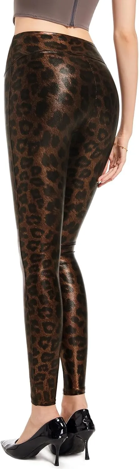 Tapata Petite Women's 25"/27"/29" Inseam Faux Leather Leggings High Waisted Pleather Yoga Pants