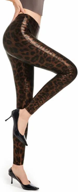 Tapata Petite Women's 25"/27"/29" Inseam Faux Leather Leggings High Waisted Pleather Yoga Pants