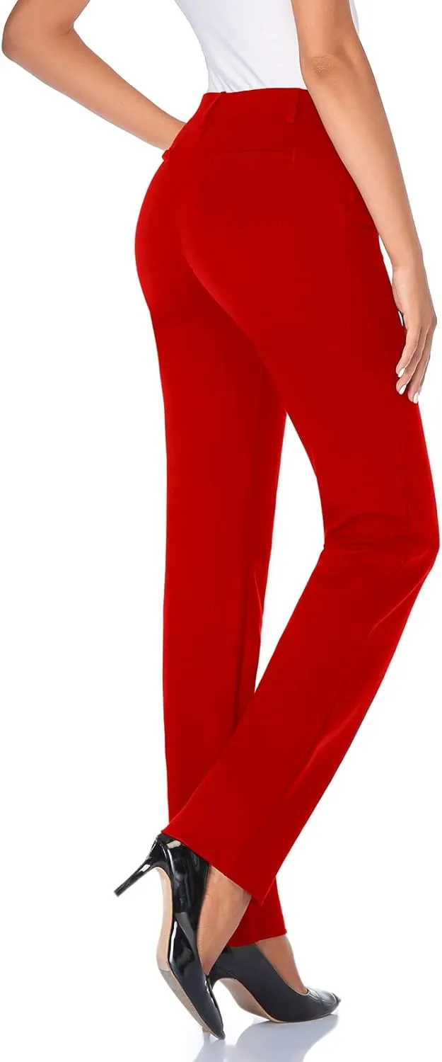 Tapata Women's 28''/30''/32''/34'' Stretchy Straight Dress Pants with Pockets Tall, Petite, Regular for Office Work Business