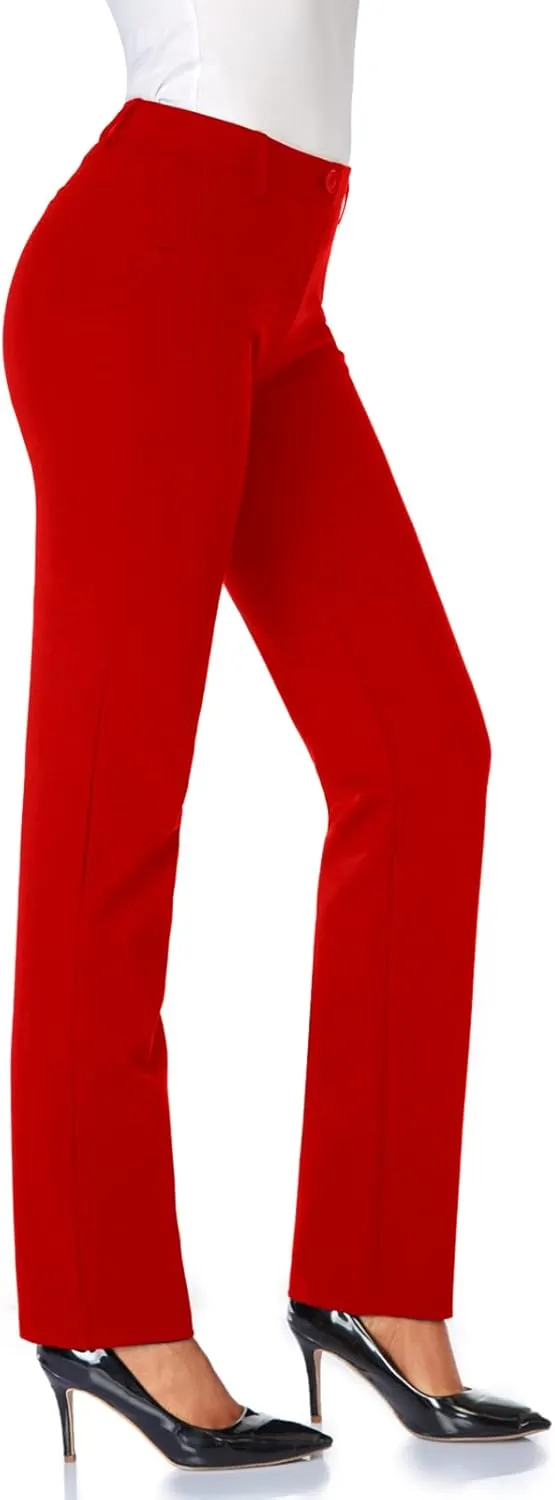 Tapata Women's 28''/30''/32''/34'' Stretchy Straight Dress Pants with Pockets Tall, Petite, Regular for Office Work Business