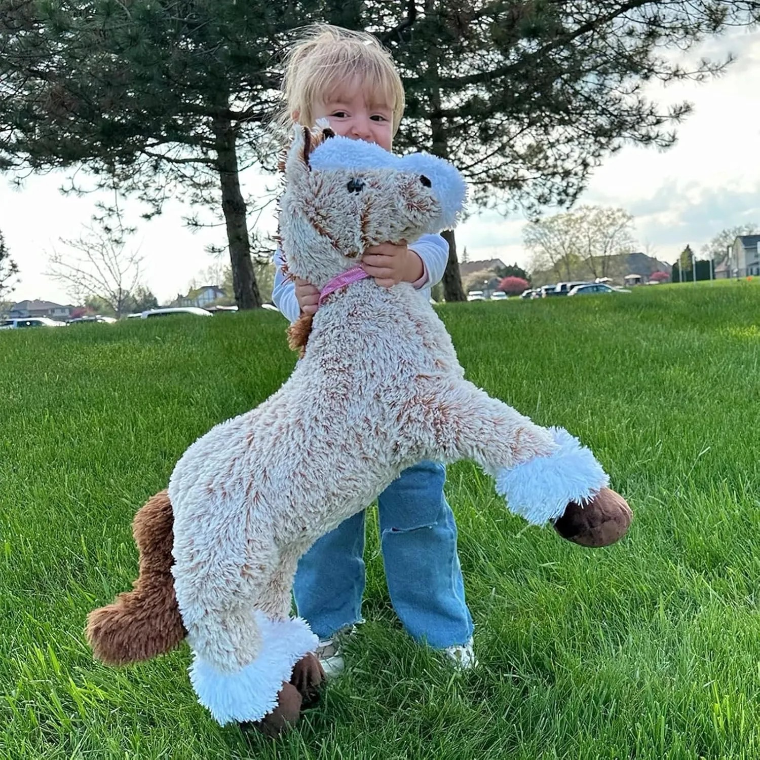 Tezituor 35.4 Inches Horse Stuffed Animal, Soft Realistic Pony Sleeping Plush Pillow, Large Stuffed Horse Toy Birthday Gift for Boys Girls