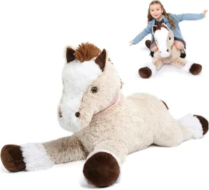 Tezituor 35.4 Inches Horse Stuffed Animal, Soft Realistic Pony Sleeping Plush Pillow, Large Stuffed Horse Toy Birthday Gift for Boys Girls