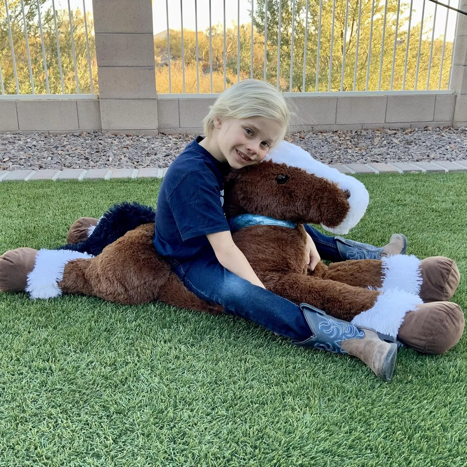 Tezituor 3ft Horse Stuffed Animal Toy, 35 Inches Large Realistic Stuffed Horse Plush Toy, Soft Chocolate Horse Plush Pillow Gift for Kids Girlfriend